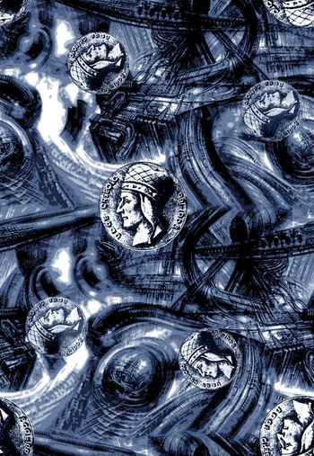 554858-抽象复古纹理人头像男装图案