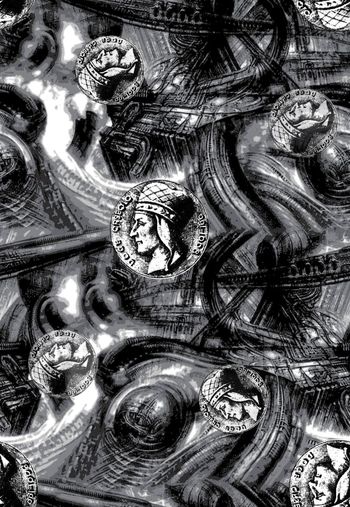 554859-抽象复古纹理人头像男装图案