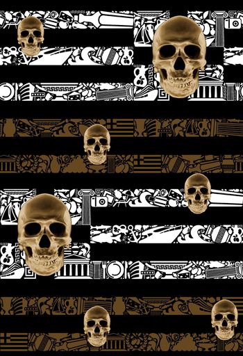 554869-复古纹理横条骷髅头男装图案