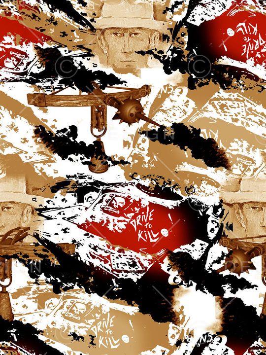 抽象男装图案印花华亿平台图片