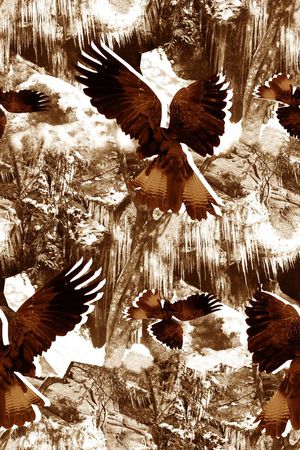 抽象男装图案印花华亿平台图片