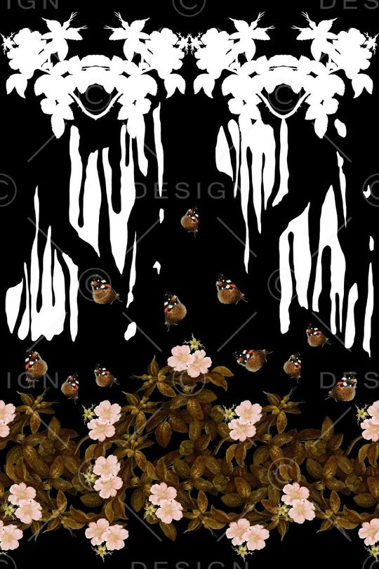 蝴蝶印花华亿平台图片