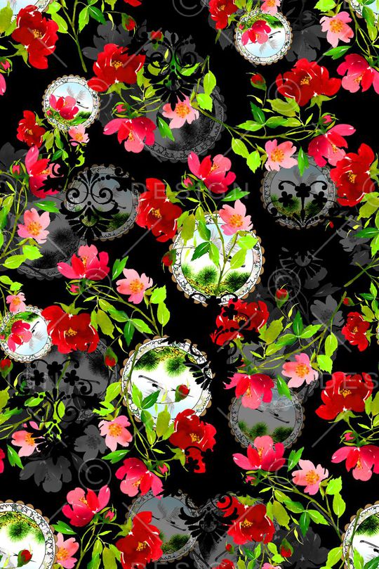 抽象女装图案印花华亿平台图片