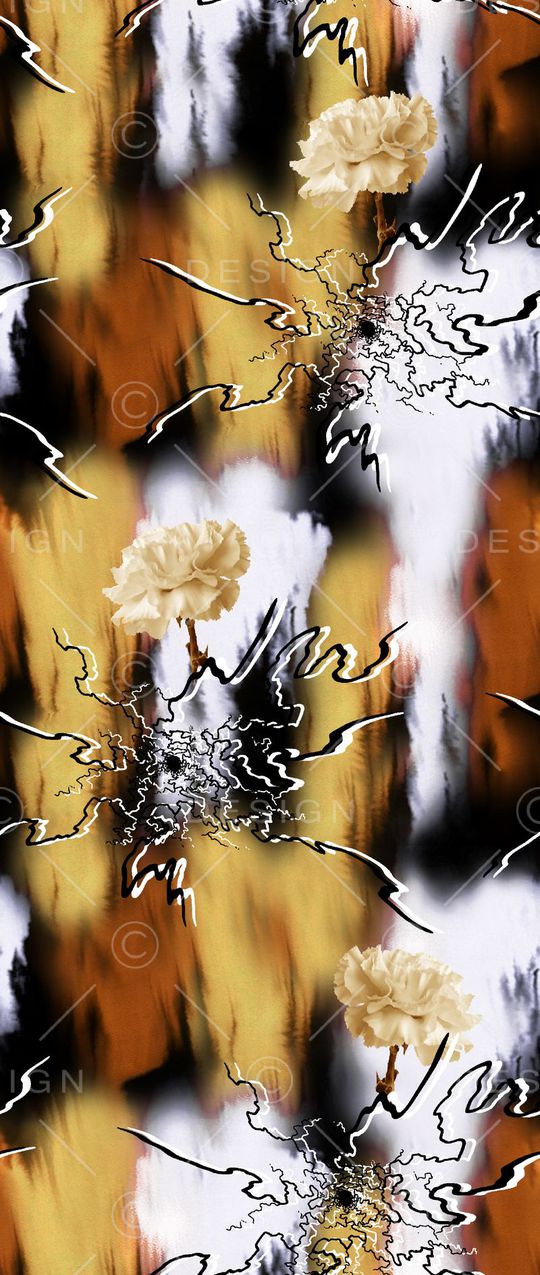 抽象男装图案印花华亿平台图片