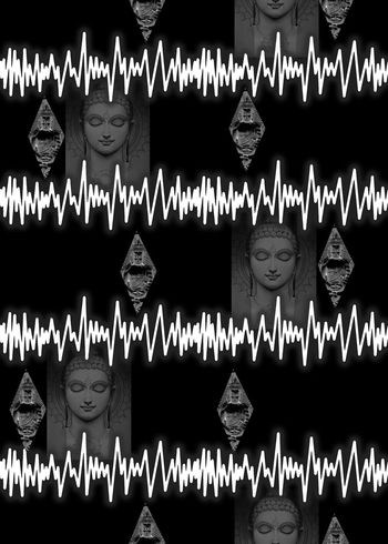 555383-抽象条纹佛像男装图案