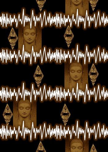 555384-抽象条纹佛像男装图案