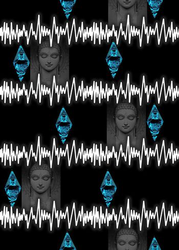 555385-抽象条纹佛像男装图案