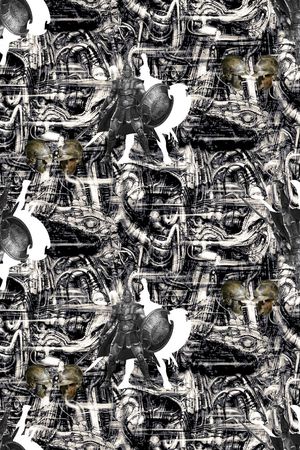 抽象男装图案印花华亿平台图片