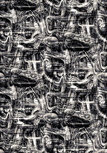 555441-抽象复古纹理人物男装图案