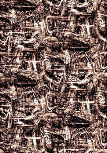 555442-抽象复古纹理人物男装图案