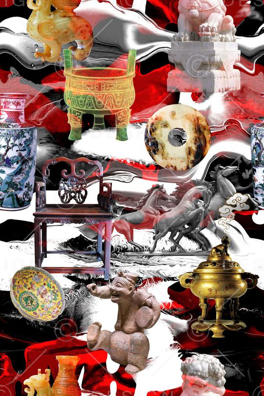 复古印花华亿平台图片