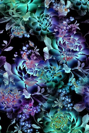 水彩油画印花华亿平台图片