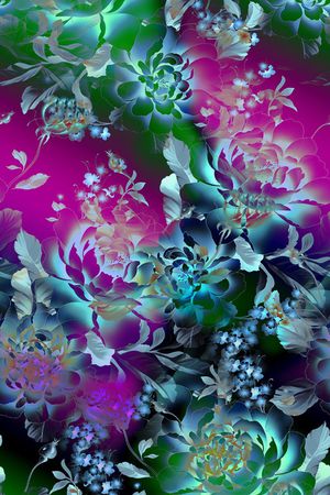 水彩油画印花华亿平台图片