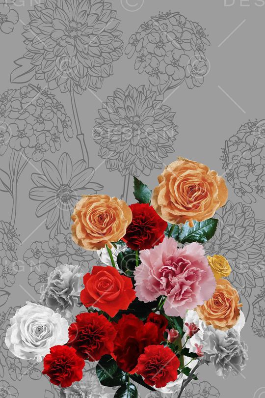 花卉印花华亿平台图片