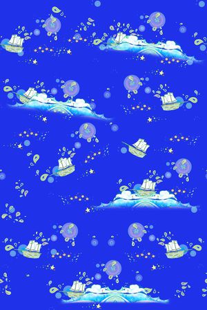 流行时尚 卡通 船 鱼 星星 浪花 气泡 服装 童装  家纺印花华亿平台图片