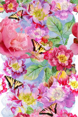 花卉印花华亿平台图片