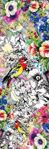 花鸟印花华亿平台图片