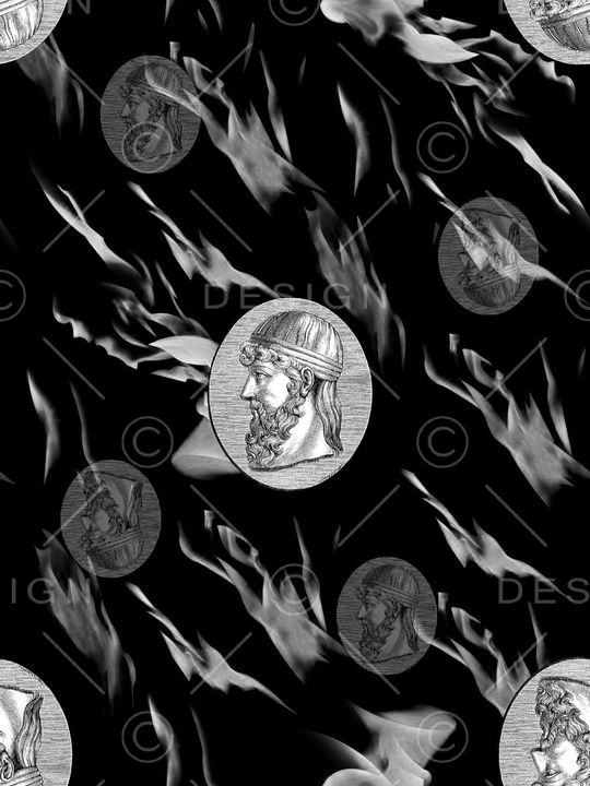 抽象男装图案印花华亿平台图片