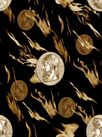 555757-抽象渐变纹理复古人像男装图案