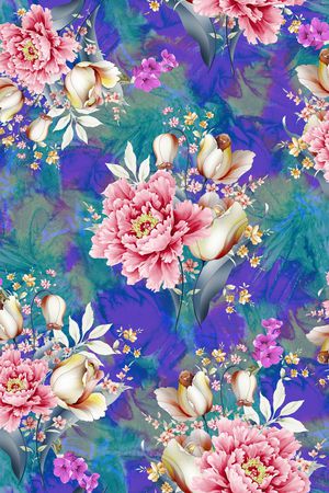 花卉印花华亿平台图片