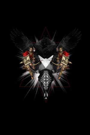 抽象男装图案印花华亿平台图片