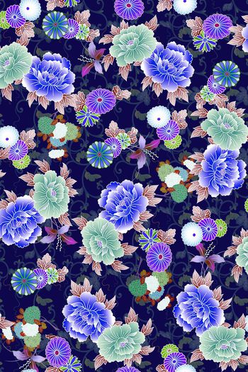 555907-和服风格  中东风格 日本风格 花