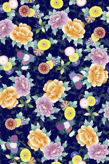 555909-和服风格  中东风格 日本风格 花