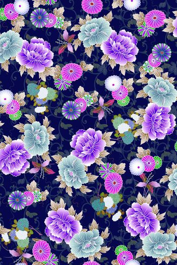 555910-和服风格  中东风格 日本风格 花