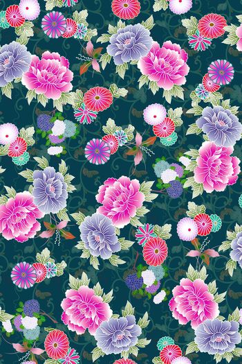 555912-和服风格  中东风格 日本风格 花