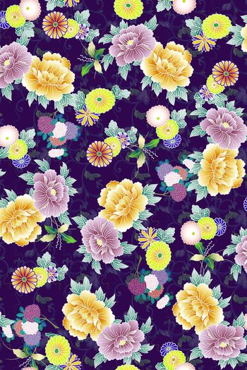 555913-和服风格  中东风格 日本风格 花