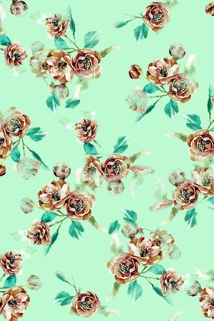 水彩花卉印花华亿平台图片