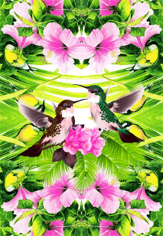 时尚热带风情印花华亿平台图片