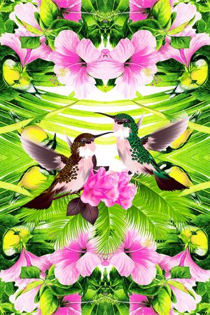 时尚热带风情印花华亿平台图片