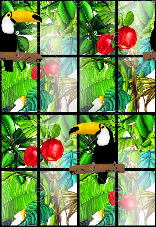 时尚热带风情印花华亿平台图片