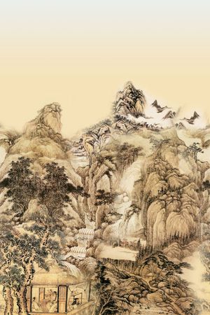 国画风格印花华亿平台图片