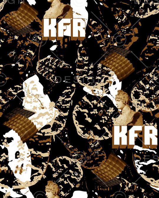 抽象男装图案印花华亿平台图片