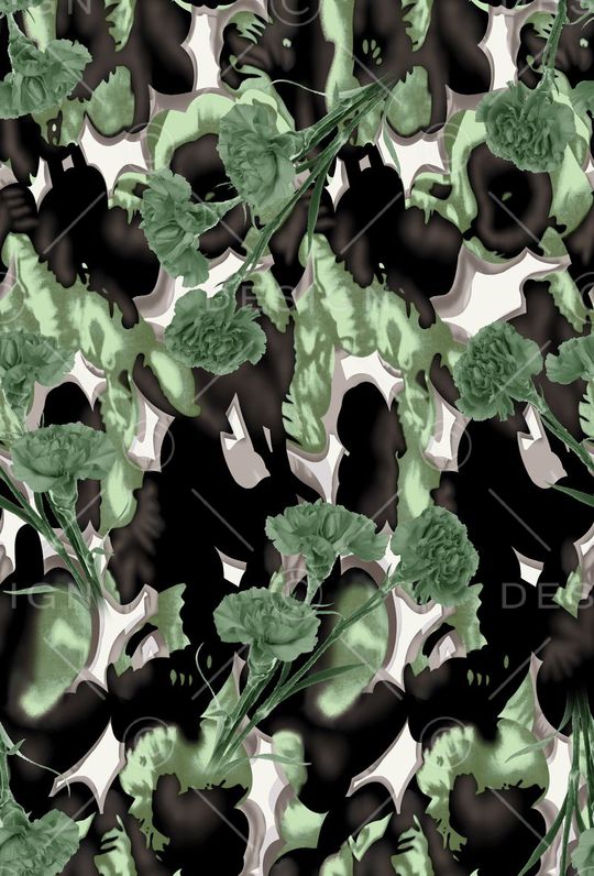 抽象男装图案印花华亿平台图片