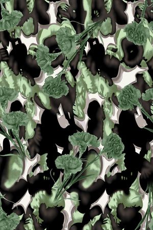 抽象男装图案印花华亿平台图片