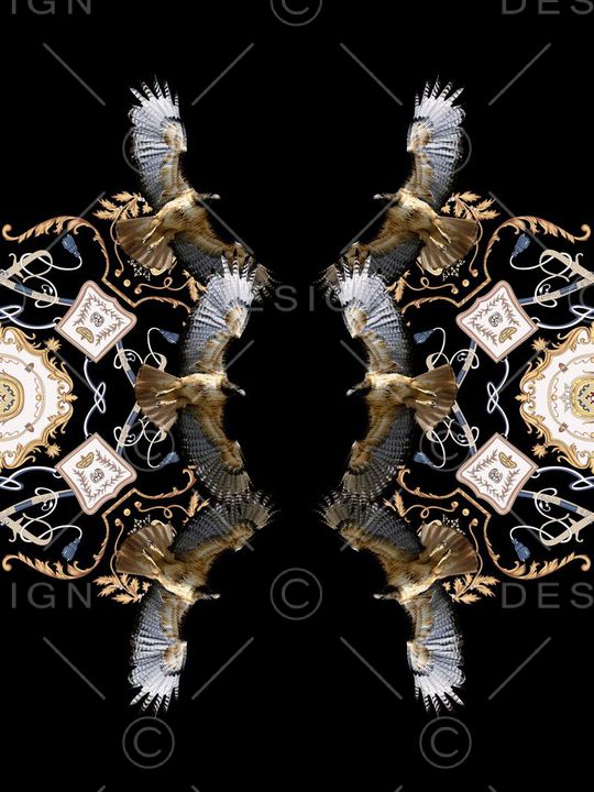 抽象男装图案印花华亿平台图片