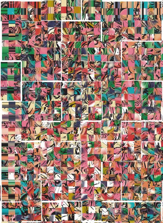 抽象格子  斑纹  笔触印花华亿平台图片