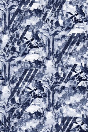 抽象男装图案印花华亿平台图片