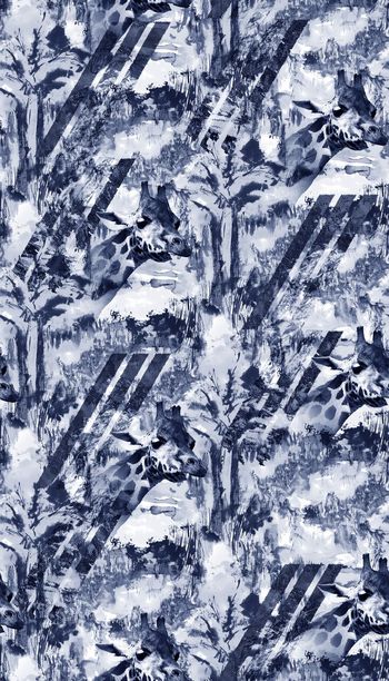 556555-抽象破败森林动物男装图案