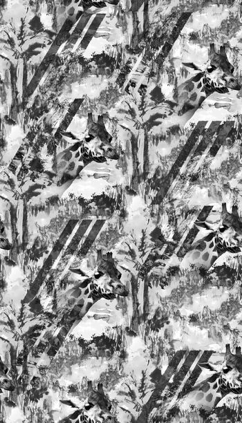 556556-抽象破败森林动物男装图案