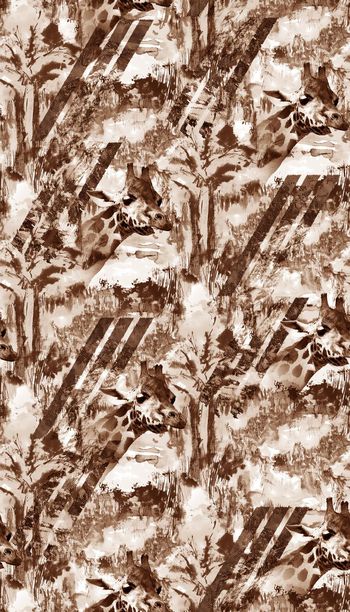 556557-抽象破败森林动物男装图案