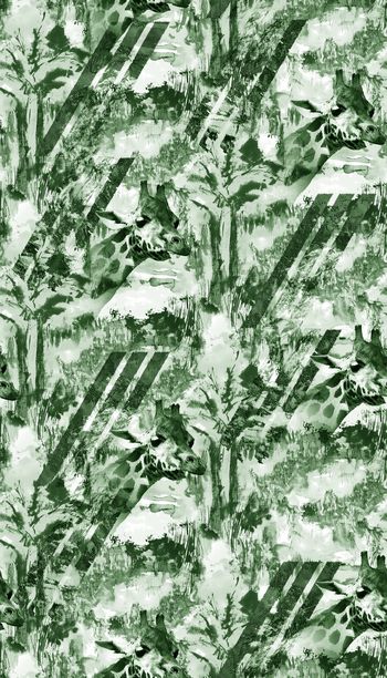 556558-抽象破败森林动物男装图案