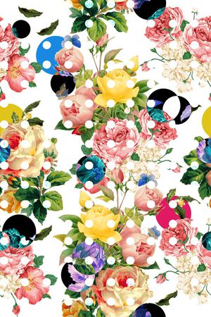 抽象波点印花华亿平台图片