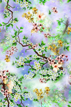 牡丹花印花华亿平台图片