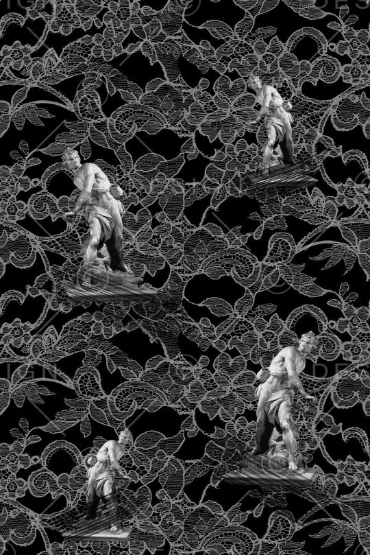 抽象男装图案印花华亿平台图片