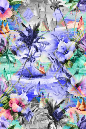 夏日风情印花华亿平台图片