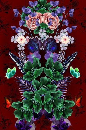 热带植物印花华亿平台图片